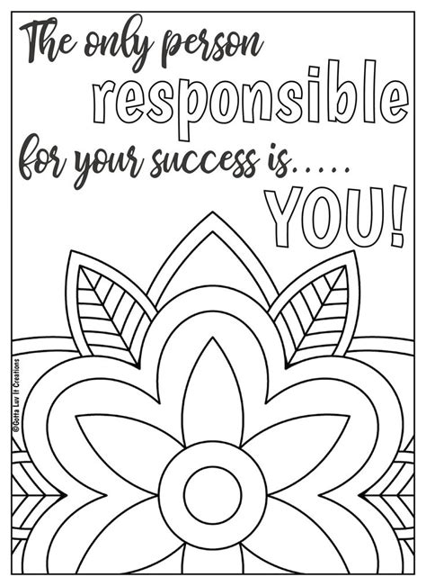 mandala motivational coloring pages etsy quote coloring pages