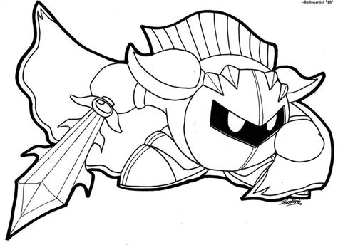 kirby coloring pages meta knight coloring home