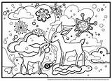 Winter Coloring Pages Printable Landscape Wonderland Adults Animals Kids Cute Color Snow Print Animal Christmas Nature Beautiful Sheets Getcolorings Drawing sketch template
