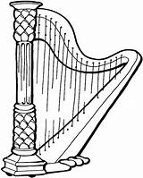 Colorir Instrumentos Musicais Harpa Clipartkey sketch template