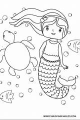 Mermaid Coloring Pages Kids Cute Printables Sheets Sheet Colouring Mermaids Simple Activity Little Fun Summer Sea Book Choose Board Funlovingfamilies sketch template