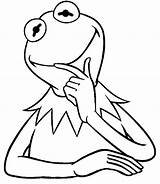 Kermit Thinking Muppets sketch template
