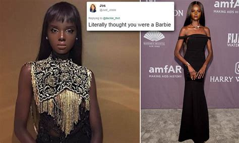 twitter users confuse model duckie thot with a doll daily mail online