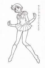 Mercury Sailor Mizuno Moon Coloring Senshi Ami Zerochan Line Anime Bishoujo Tiara Scan Scanned Self Request Artist Uniform sketch template