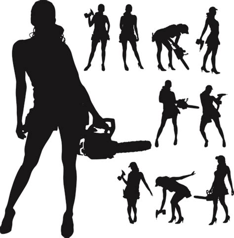 different occupations man and woman silhouettes vector 04 vector