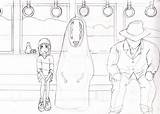 Coloring Spirited Away Pages Char Chihiro Inking Started Favorite Which So sketch template