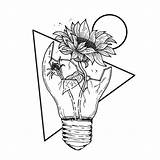 Matita Draw Bulb Flower Lightbulb Lampadina Girasole Sunflowers Stilizzati 1001 Archzine Triangolo Colorati Tattoos Lampada Disegnare Ideias Semplici Abrir Lapiz sketch template