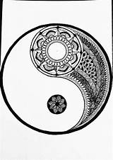 Zentangle Chakra Symboles Doodle Ying Blackandwhite Yingyang Yang Zendoodle Tableau Choisir Un sketch template