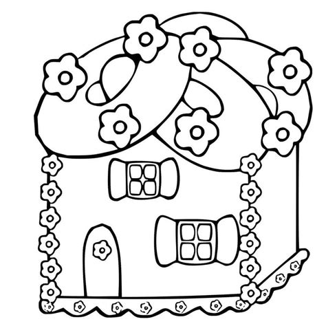 gingerbread house coloring pages printable