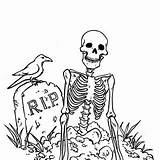 Skeleton Coloring Shuffling Grave Came sketch template