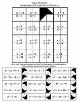 Equations Quadratic Algebra Factoring sketch template