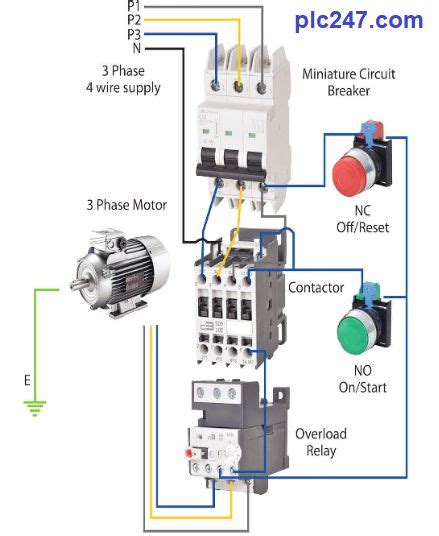 phase contactor wiring diagram start stop  wiring diagram  schematics