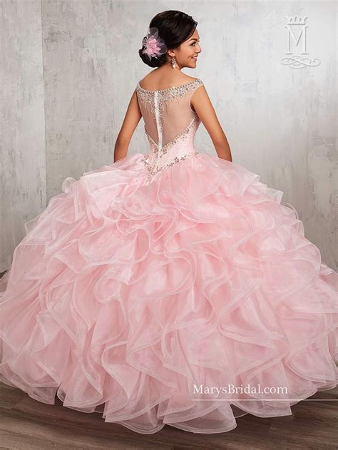 illusion ruffled quinceanera dress by mary s bridal princess 4q513 quinceanera dresses quince