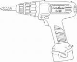 Tools Drill Coloring Pages Kids sketch template