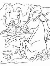 Spirit Coloring Pages Horse River Creek Stallion Cimarron Little Kleurplaten Paard Color Gif Tekeningen Gratis Plaines Etalon Des Dieren Printable sketch template