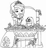 Sofia Coloring Pages First Princess Disney Preschool Ivy Top Clover Bunny Ribbon Blue Curse sketch template