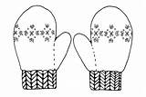 Gloves Mitten Mittens Clipart Coloring Outline Scarf Clip Template Pages Winter Cliparts January Kindergarten Crafts Coloured Library Tree Preschool Clothes sketch template