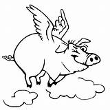 Pig Flying Winking Decal Vinyl Car Sticker Drawing Getdrawings Gifts sketch template