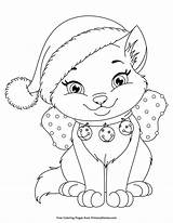 Coloring Christmas Pages Kitten Printable Cat Primarygames Pdf Color Kids Book Colouring Ebook Sheets Weihnachten Winter Print Adult Animal Easy sketch template
