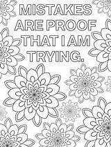 Coloring Pages Printable Mandala Positive Quotes Mindset Quote Inspirational Adult Growth Color Kids Adults Sheets Motivational Simple Pdf Etsy Sold sketch template