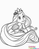 Coloring Rapunzel Tangled sketch template
