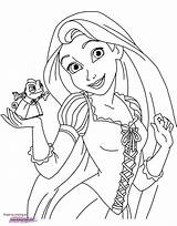 Coloring Rapunzel Tangled Pascal Pages Pdf Disney Printable Disneyclips Dress sketch template