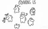 Among Characters Coloring Pages Printable Kids sketch template