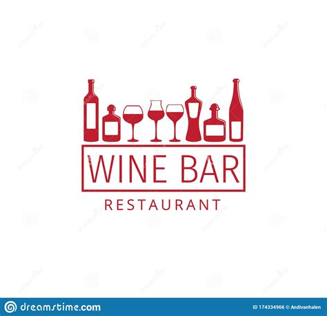 Assorted Glass And Bottle Wine Vector Logo Design For Winery Restaurant