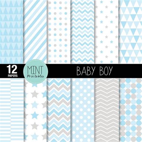 baby boy digital paper pack   high quality digital sheets