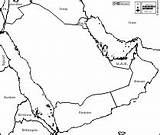 Arabia Map Saudi Maps Boundaries Outline Blank المملكه Emirates العربيه Asia Names السعوديه Cities sketch template