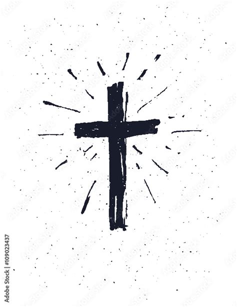 hand drawn black grunge cross stock vector adobe stock