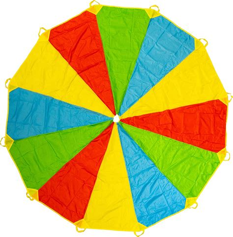 twiddlers parachute speelgoed met  handgrepen   xl regenboog vliegdoek teamwork spel