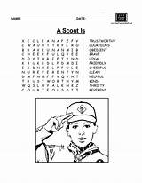 Scout Cub Coloring Word Search Oath Scouts Activities Tiger Law Boy Wolf Fun Choose Board sketch template