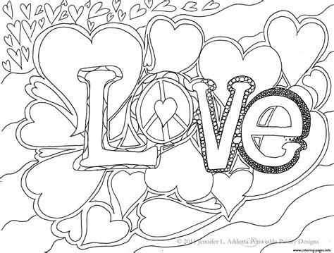 love word coloring pages printable