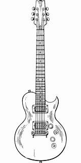 Guitar Gibson Electric Template Coloring Sketch sketch template