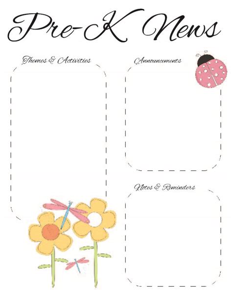 spring pre k newsletter template the crafty teacher