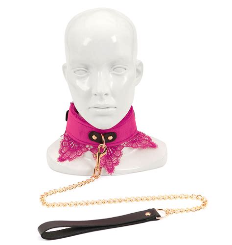 leather collar  leash kit pink  elegant black lace etsy