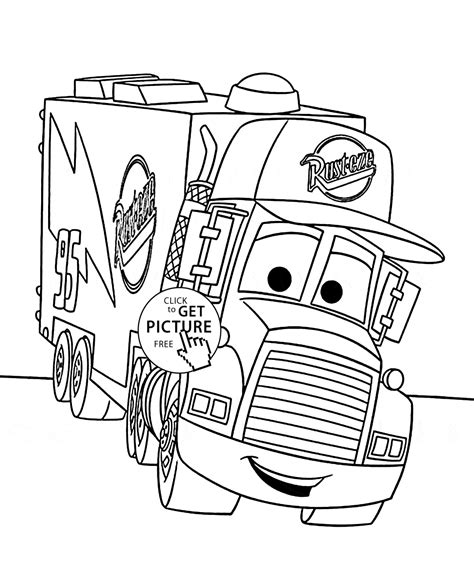 cars mack coloring page  kids disney coloring pages printables