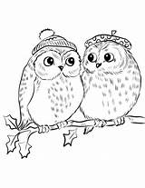 Owl Coloring Owls Pages Cute Couple Drawing Printable Girls Color Easy Adults Realistic Print Girl Sketch Valentine Getcolorings Getdrawings Template sketch template