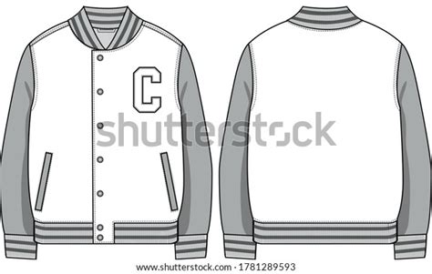 varsity jacket fashion technical drawing  shutterstock
