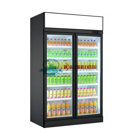 Supermarket Display Refrigerators Two Glass Door Beer