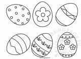 Easter Eggs Shapes Set Six Coloring Coloringpage Eu sketch template