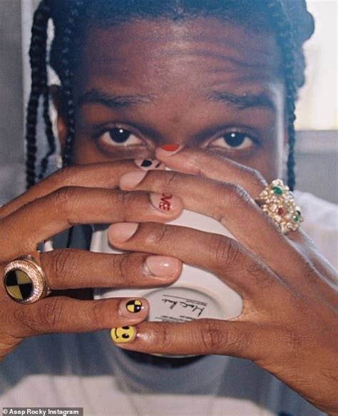 rapper asap rocky shows off fun manicures as he urges more men to
