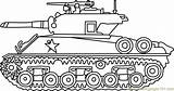 Tank Coloring Pages Sherman Army Tanks M4 Military Template Sketch sketch template