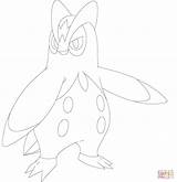 Coloring Prinplup Pages Empoleon Drawing Popular sketch template