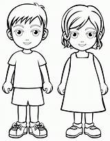 Coloring Boy Girl Pages Figure Popular sketch template