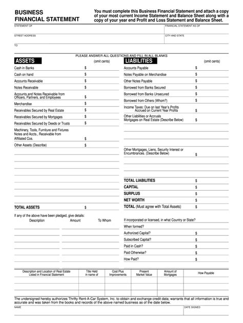 blank business financial statement edit share airslate signnow