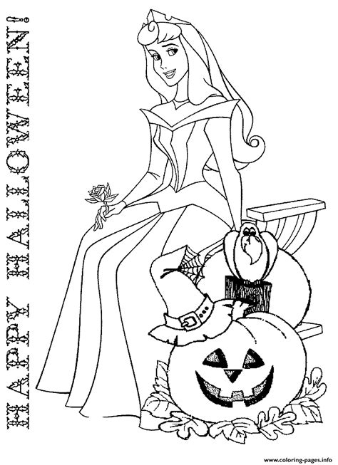 princess disney halloween coloring page printable