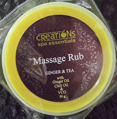 Creations Spa Essentials Massage Rub Ginger And Tea Yellow 50g Old Label