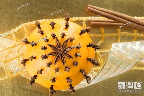 orange pierced  cloves   anise star stock photo picture  royalty  image